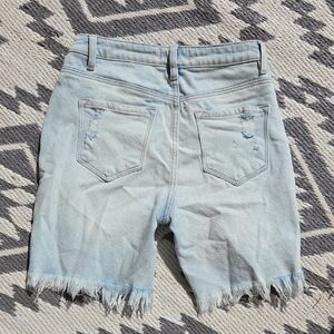 KanCan Frayed Hem Light Blue Jean Shorts Size 27